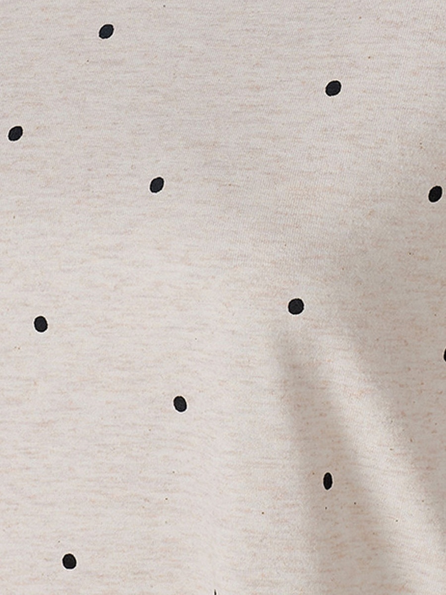 Polka Dot Pyjama Set with V Neck Cotton T-Shirt and Trousers