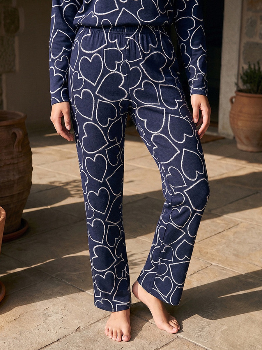 Pyjama Set with Heart Textured Top and Trousers