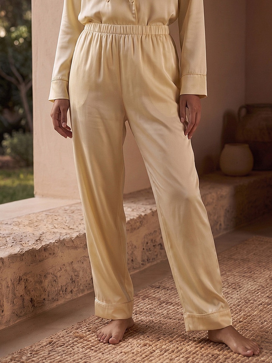 Pyjama Set with Notch Collar Shirt and Pyjamas