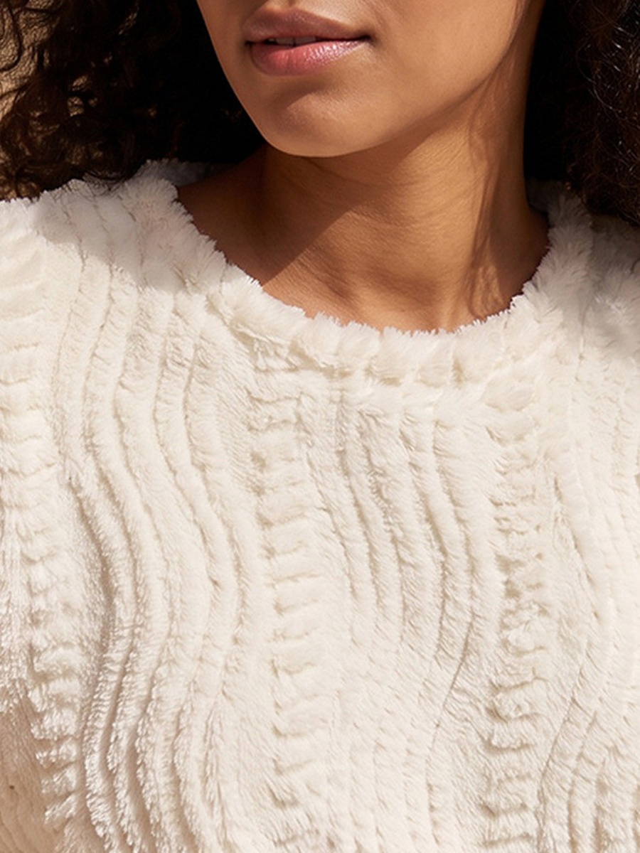 Pyjama Set with Textured Top and Trousers