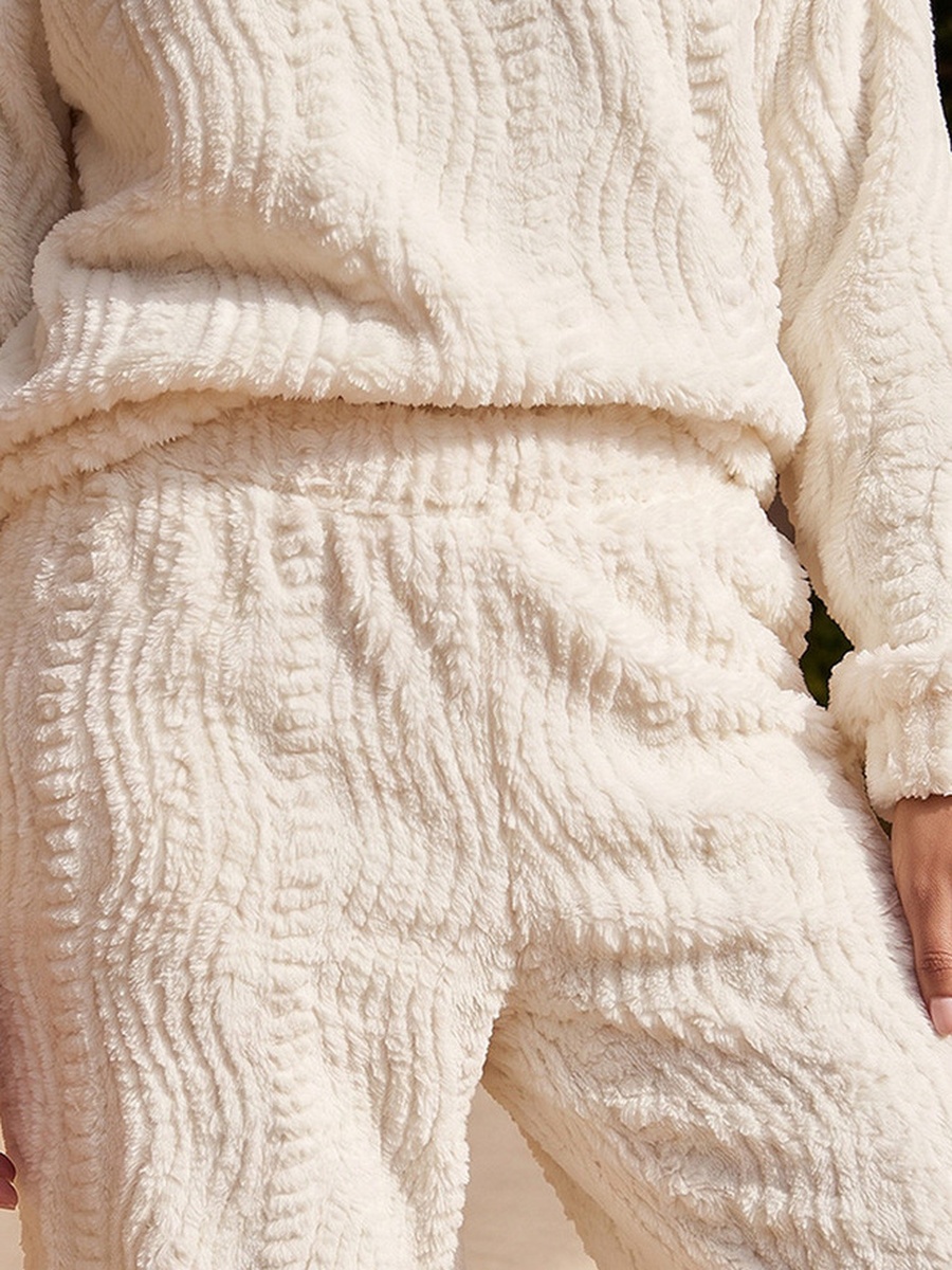 Pyjama Set with Textured Top and Trousers
