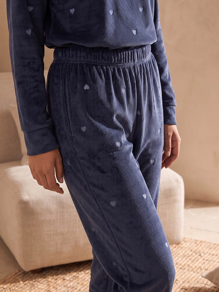 Pyjama Set with Jacquard Top and Trousers