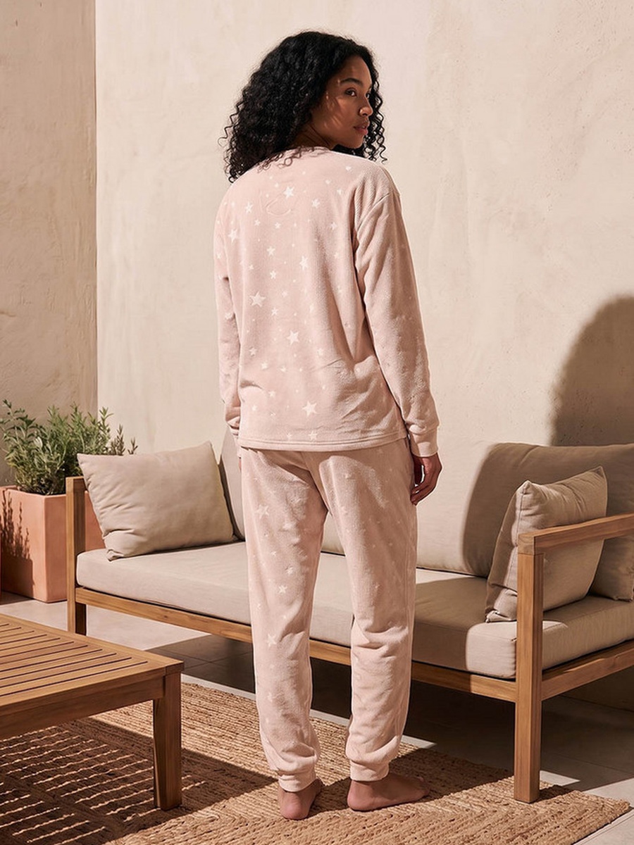 Pyjama Set with Jacquard Top and Trousers