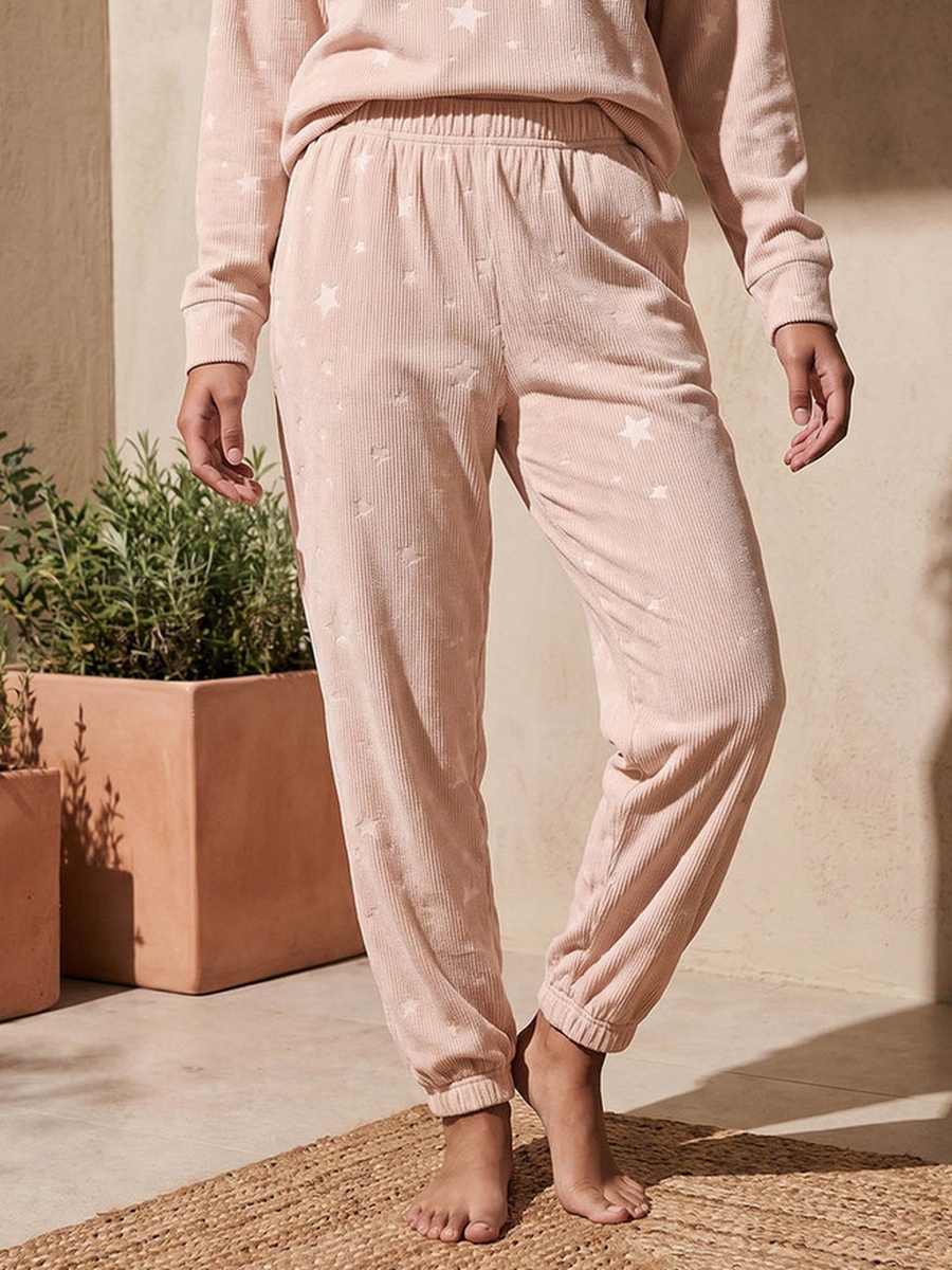 Pyjama Set with Jacquard Top and Trousers