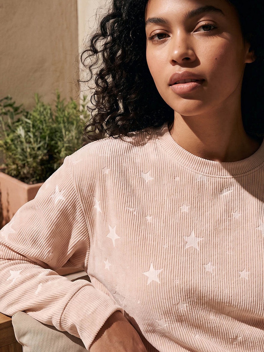 Pyjama Set with Jacquard Top and Trousers