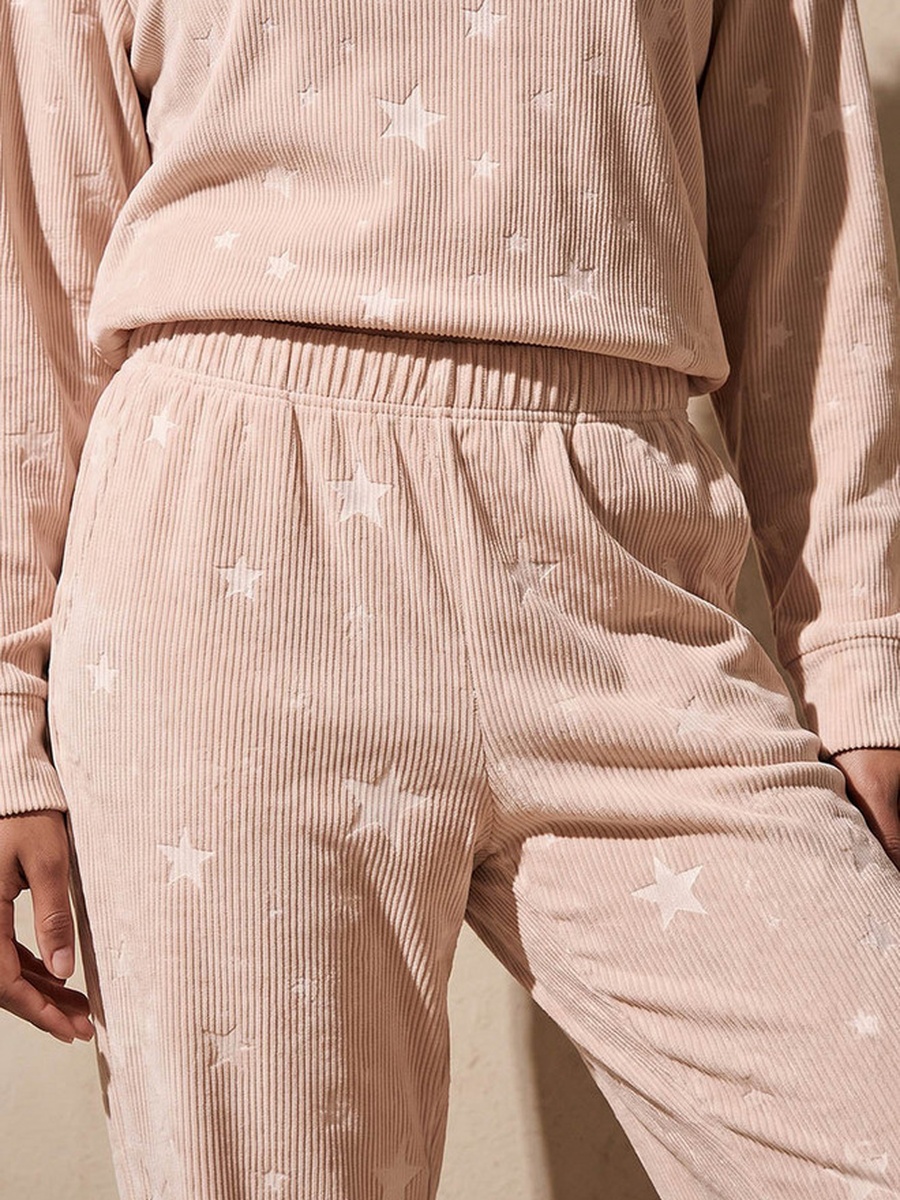 Pyjama Set with Jacquard Top and Trousers