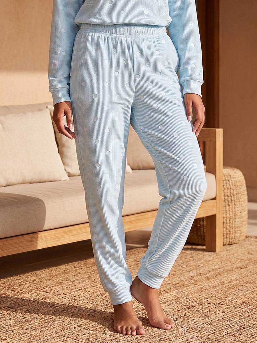 Pyjama Set with Jacquard Top and Trousers