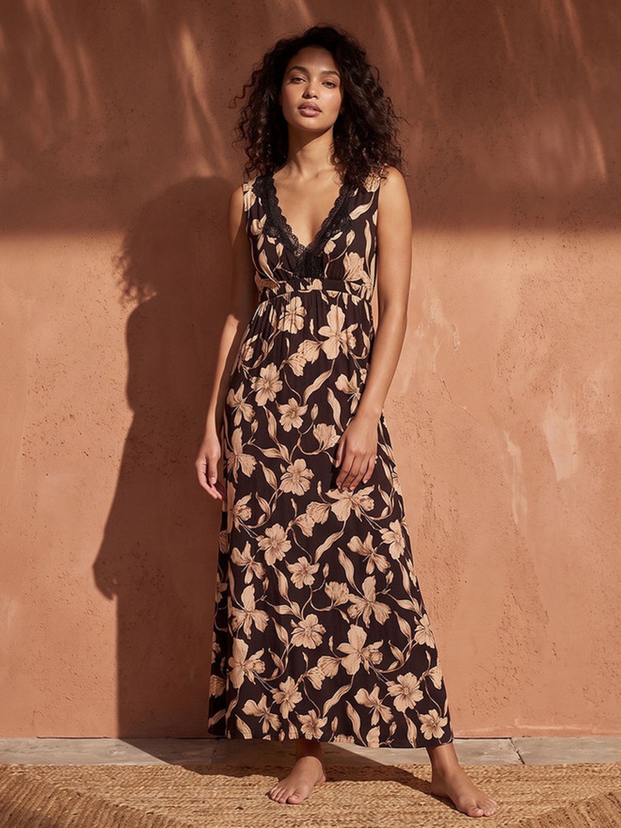 Floral Print Night Gown