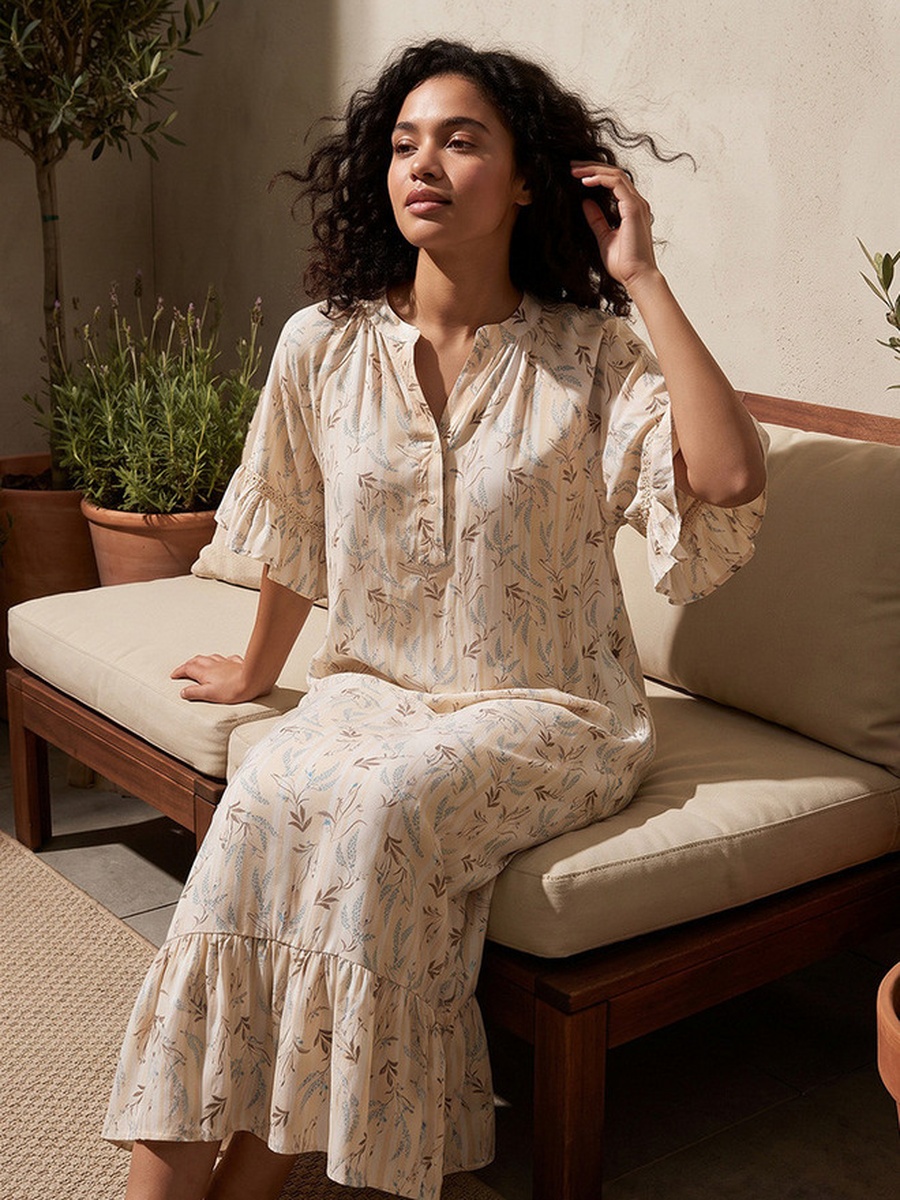 Viscose Floral Printed Night Dress