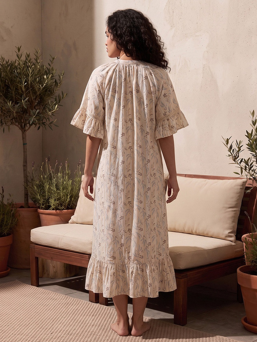 Viscose Floral Printed Night Dress