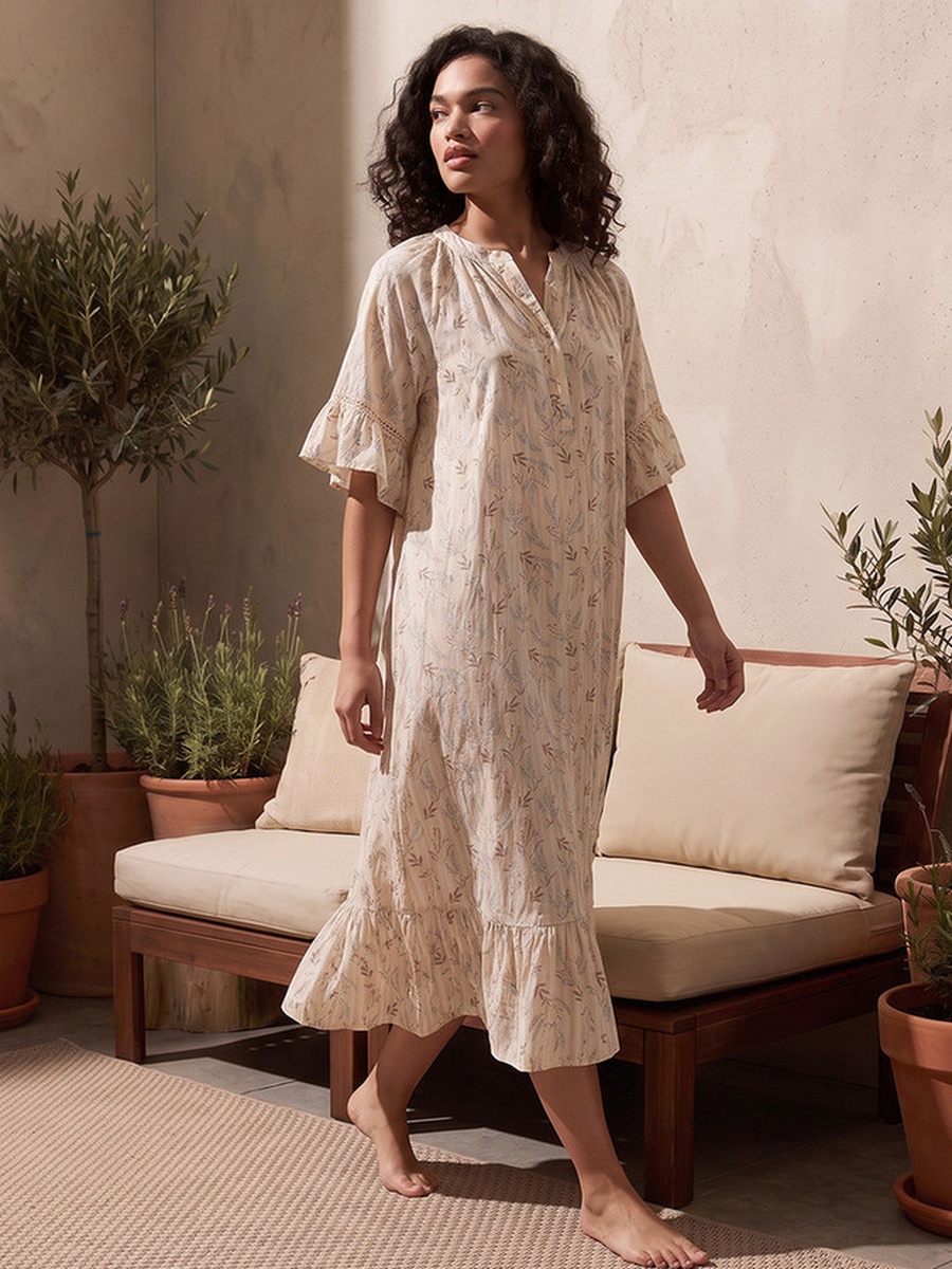 Viscose Floral Printed Night Dress