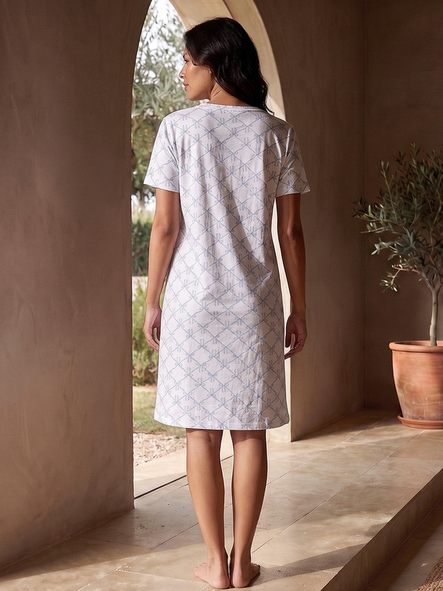 Bow Print Night Dress