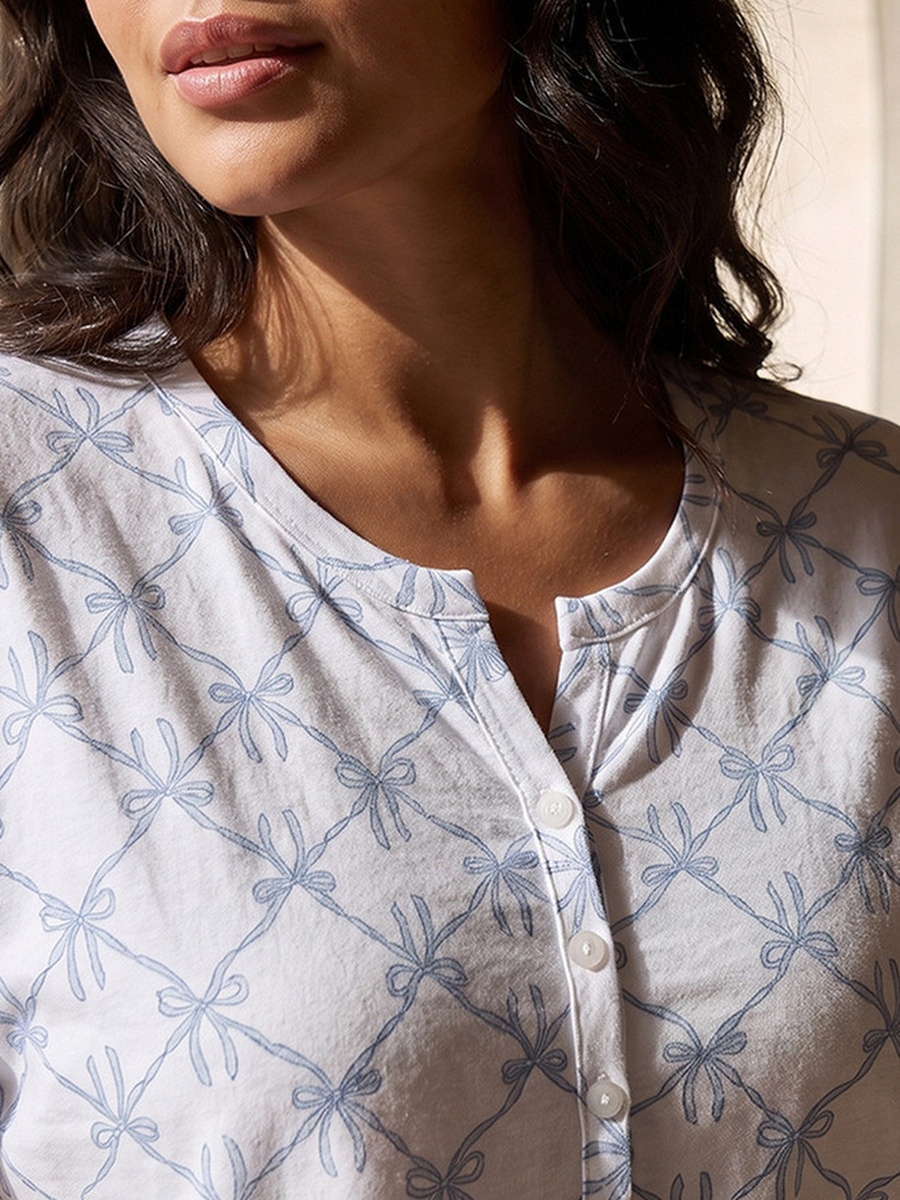 Bow Print Night Dress