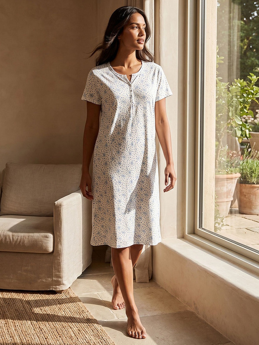 Cotton Printed Night Dress