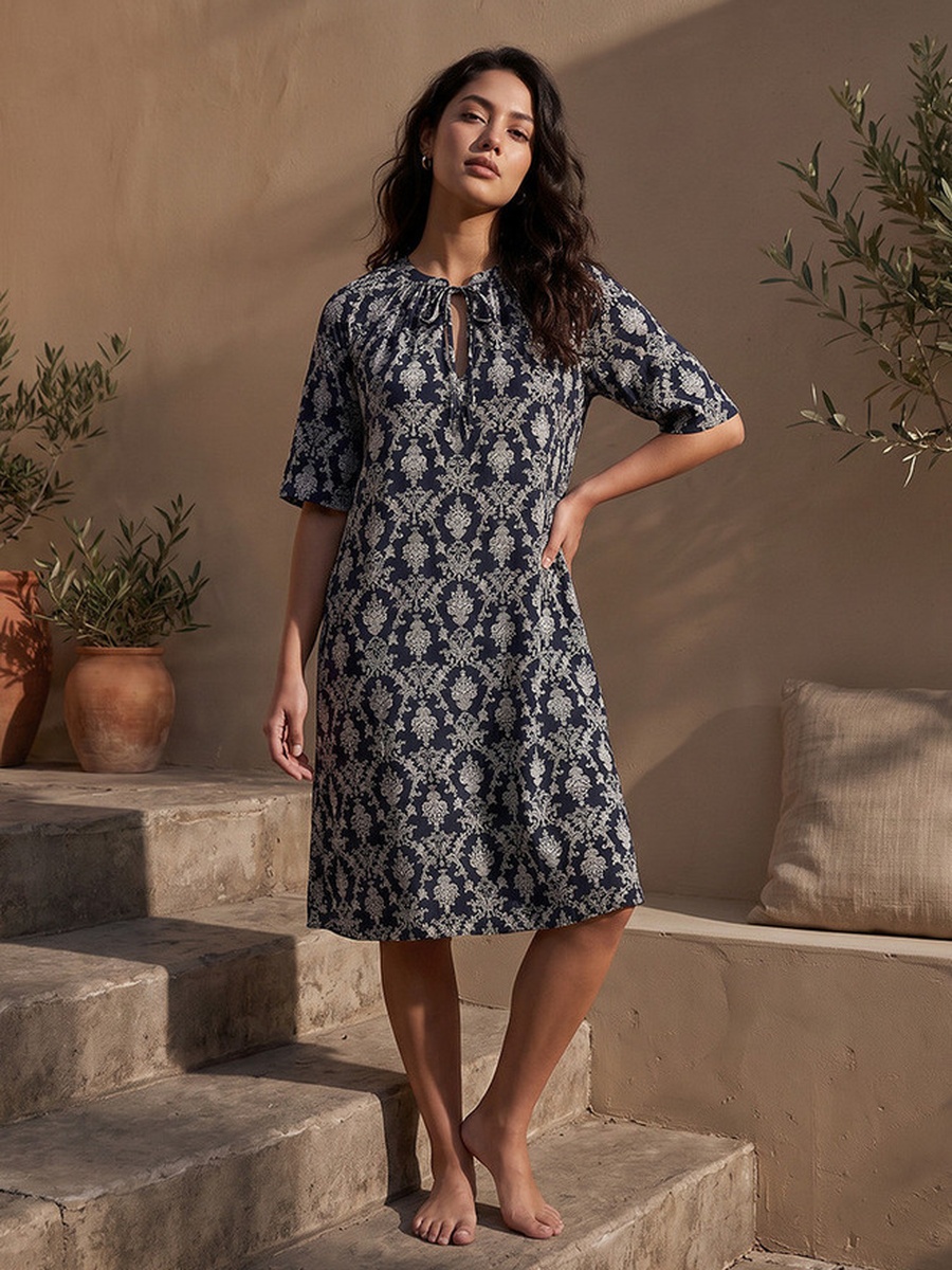 Set of 2 -Viscose Knee Length Night Dress