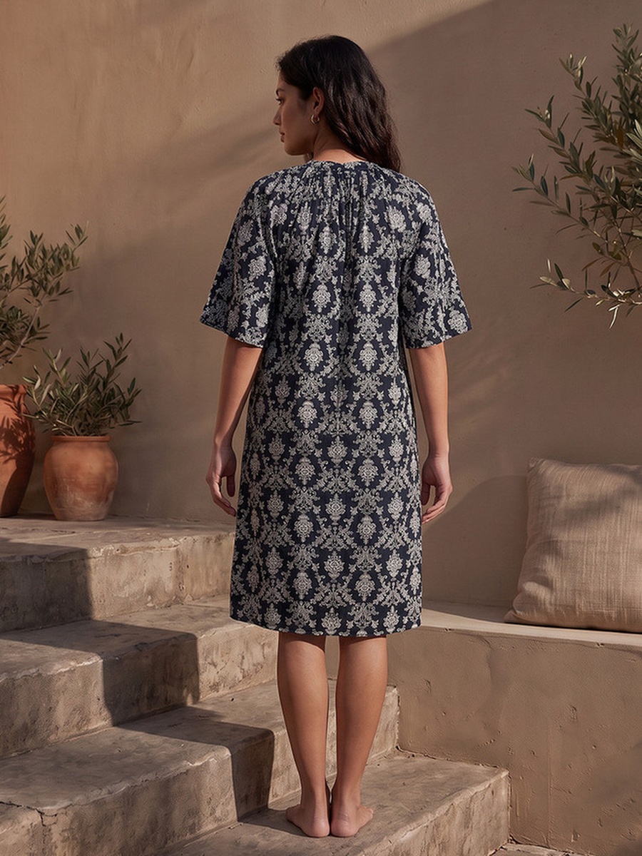 Set of 2 -Viscose Knee Length Night Dress
