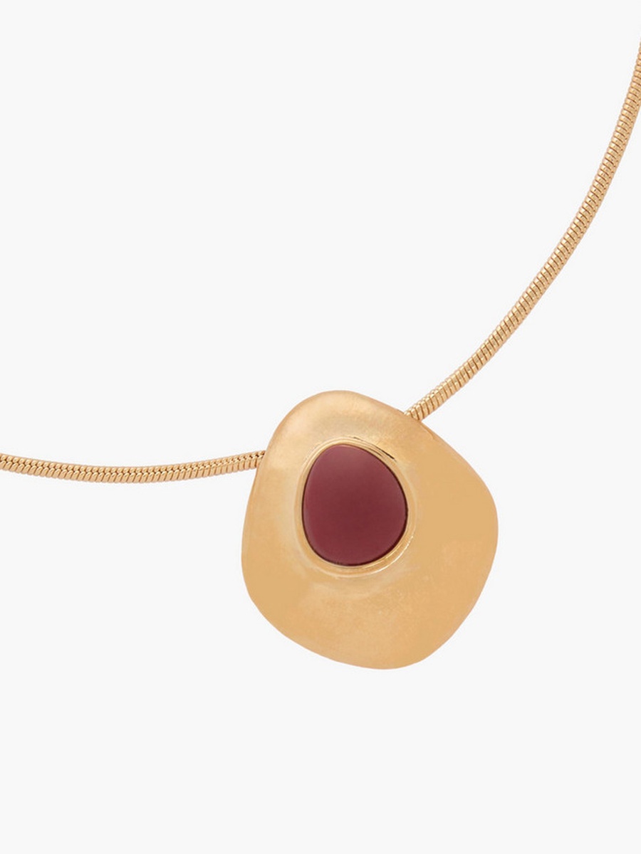 Gold Tone Pendant Necklace with Lobster Clasp Closure