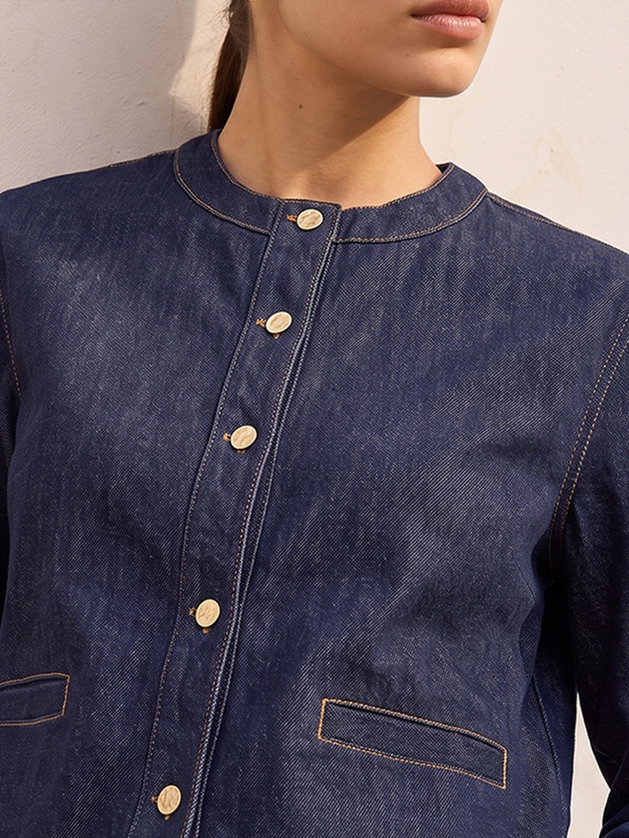 Jacket with Embellished Buttons