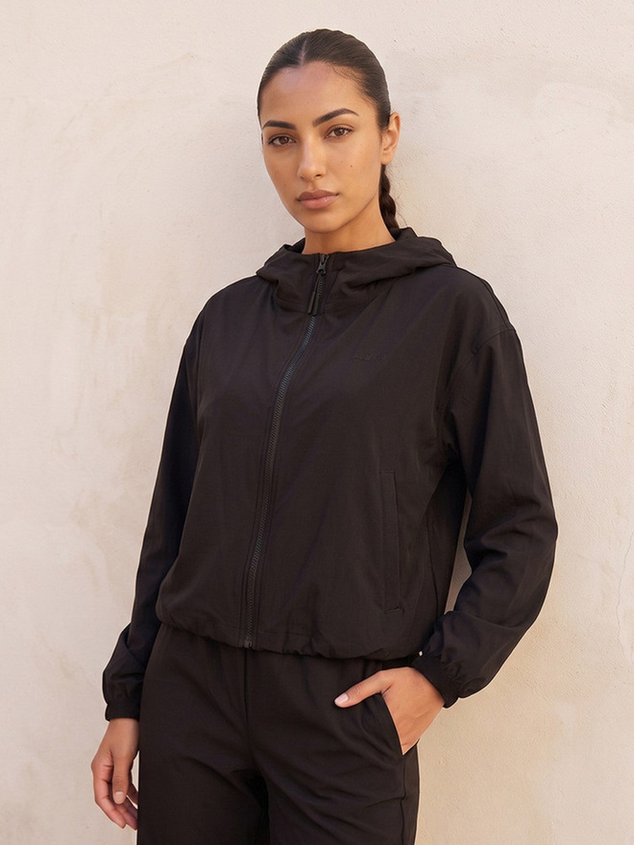 Elasticated Hem Hooded Jacket
