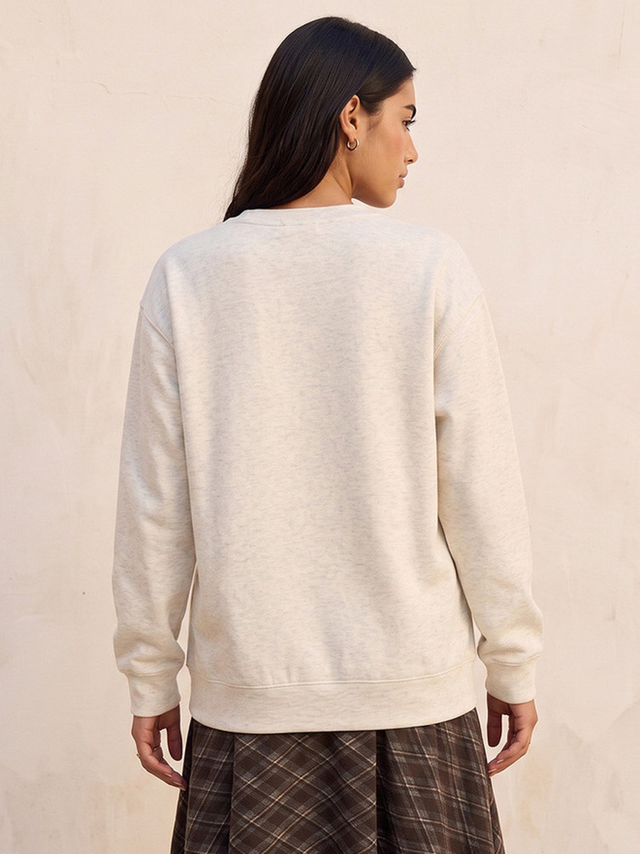 Sweatshirt with Slogan Print