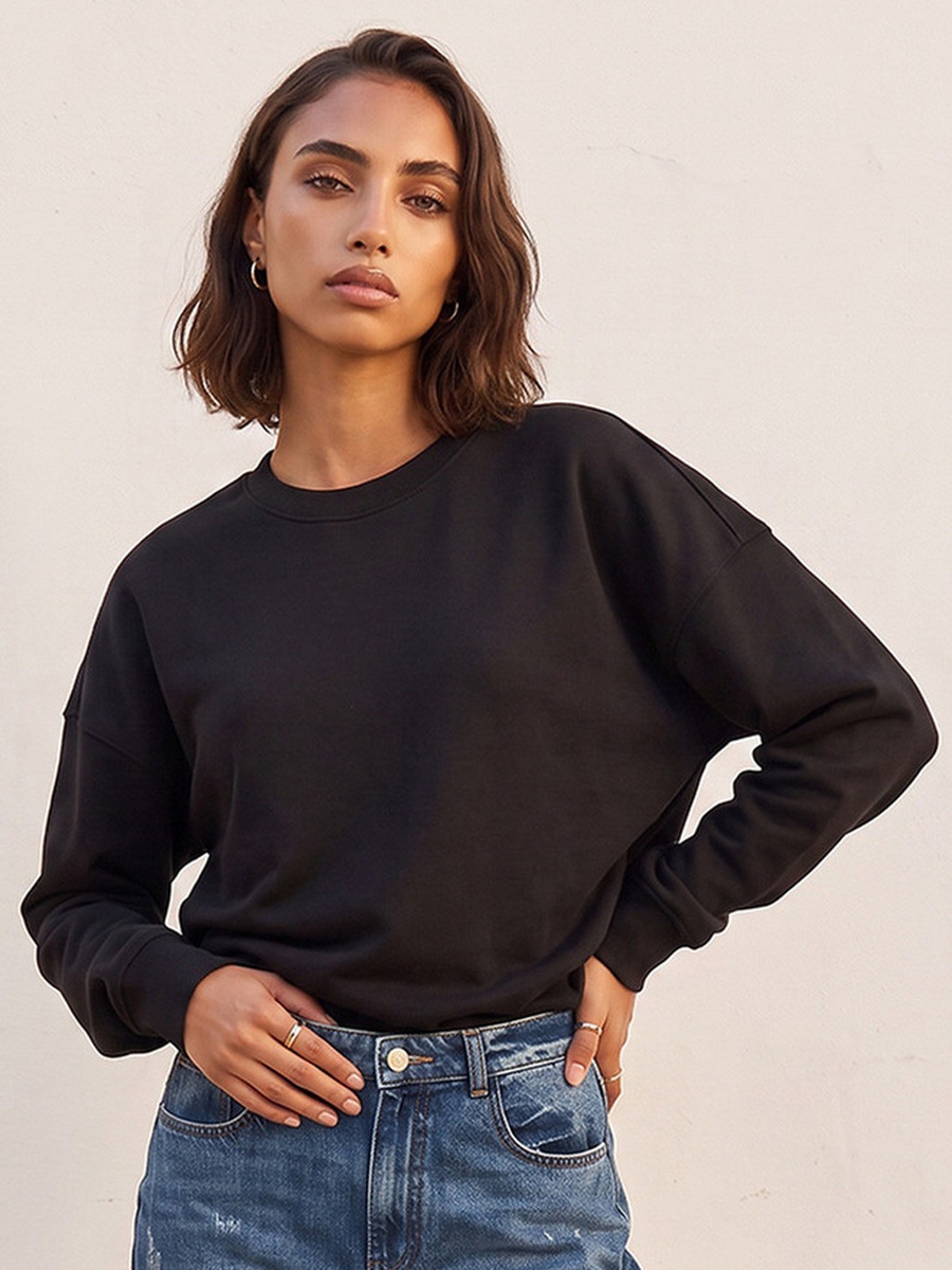 Sweatshirt with Drop Shoulder