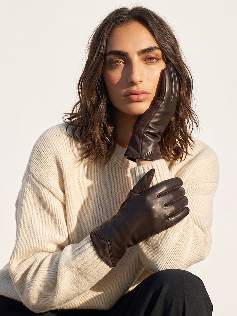 Panelled Suede Gloves