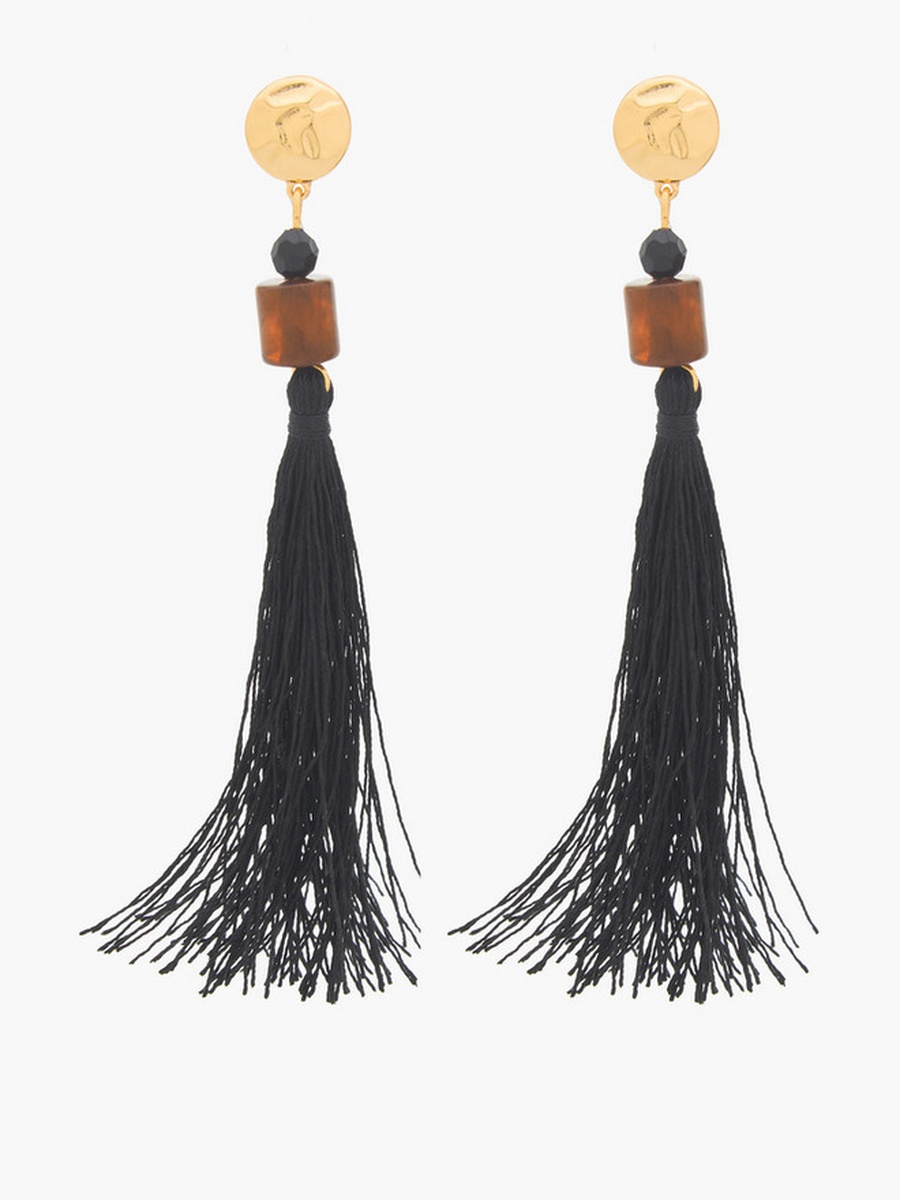 Tassel Drop Earrings with Pushback Closure