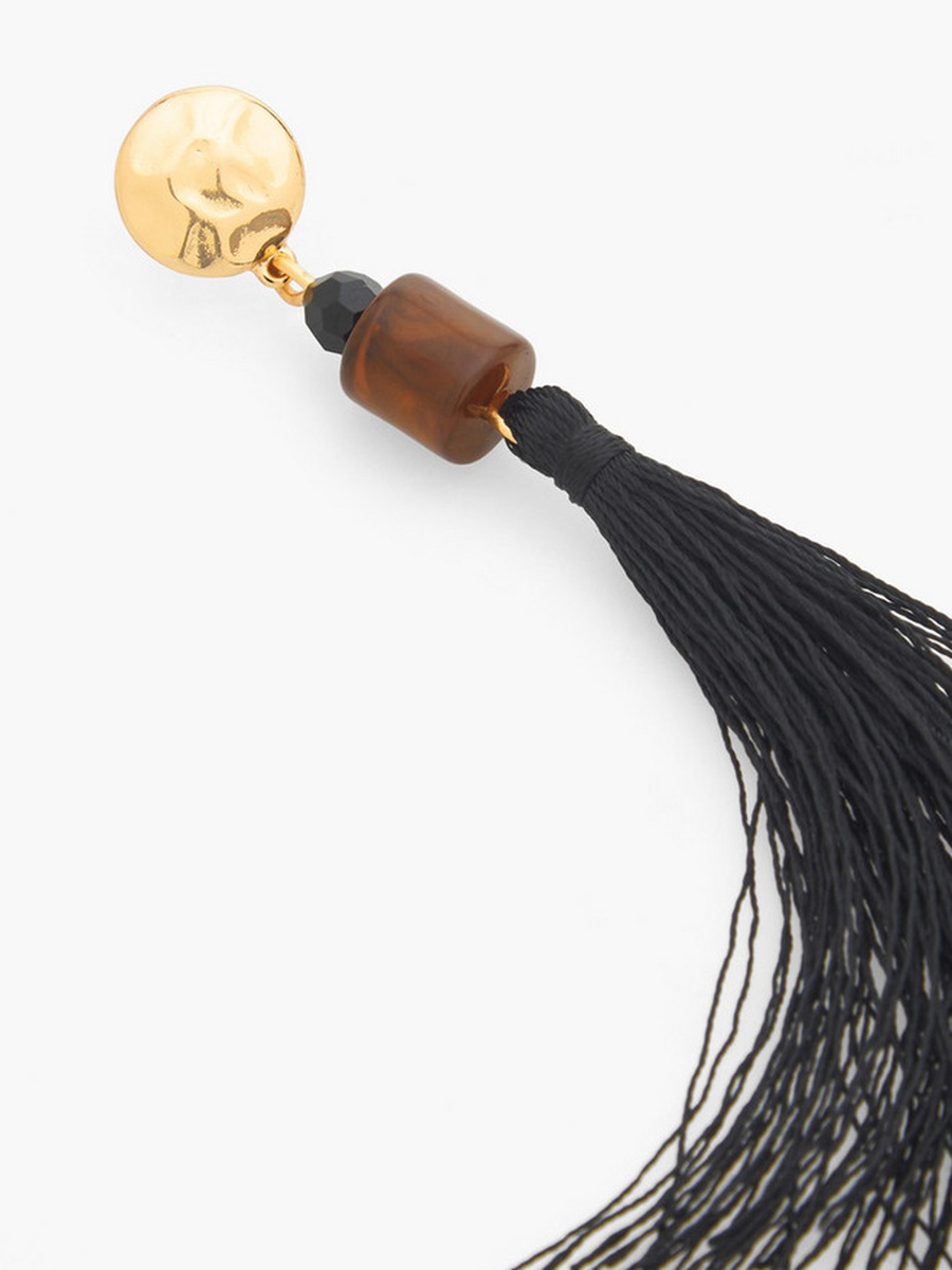 Tassel Drop Earrings with Pushback Closure