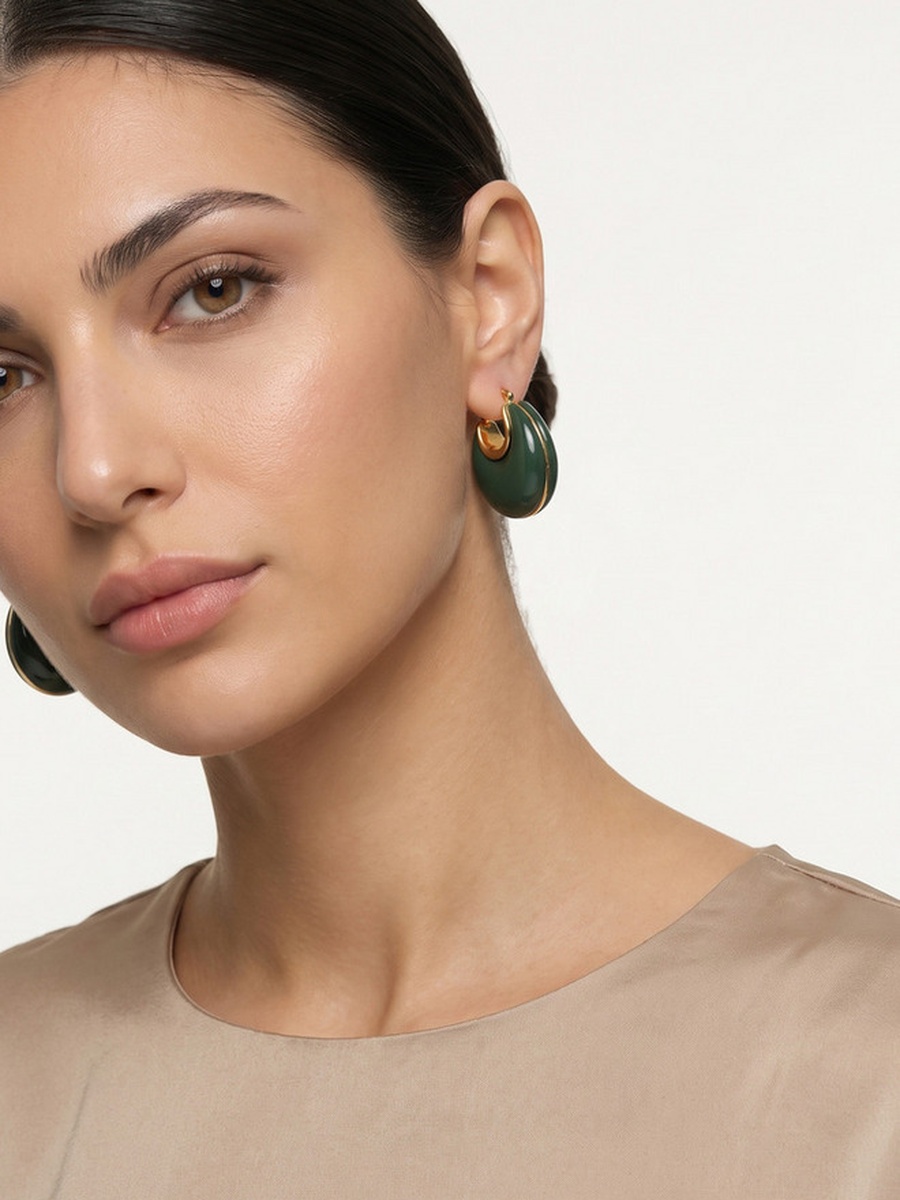 Hoop Earrings with Hinge Clasp Closure