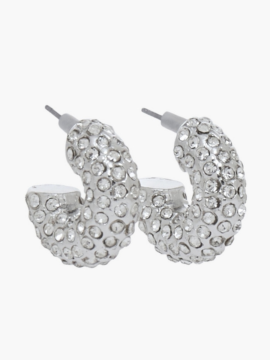 Pack of 2 Silver Tone Hoop Earrings with Pushback Closure