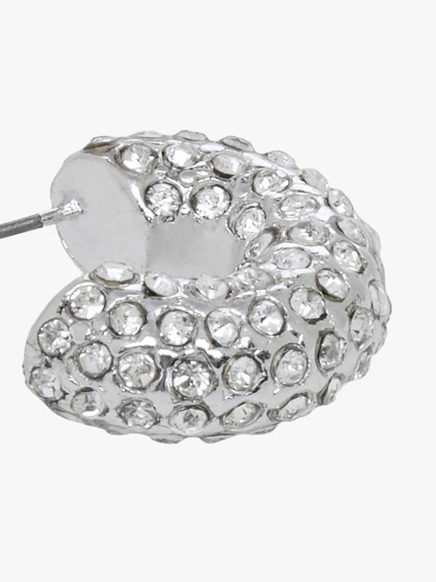 Pack of 2 Silver Tone Hoop Earrings with Pushback Closure
