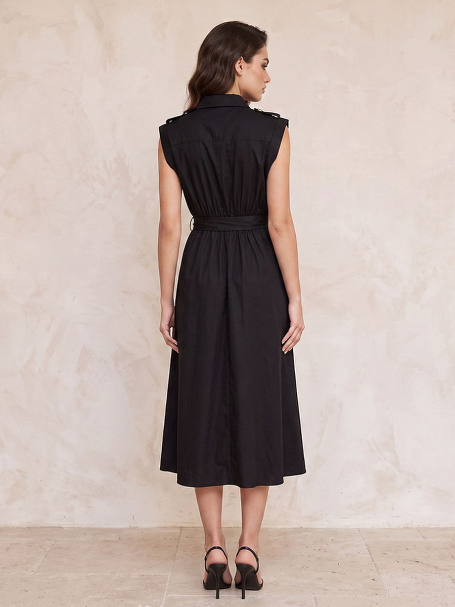 Midi Shirt Dress with Belt