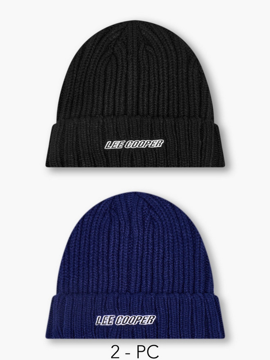Men Beanie with Texture - Set of 2