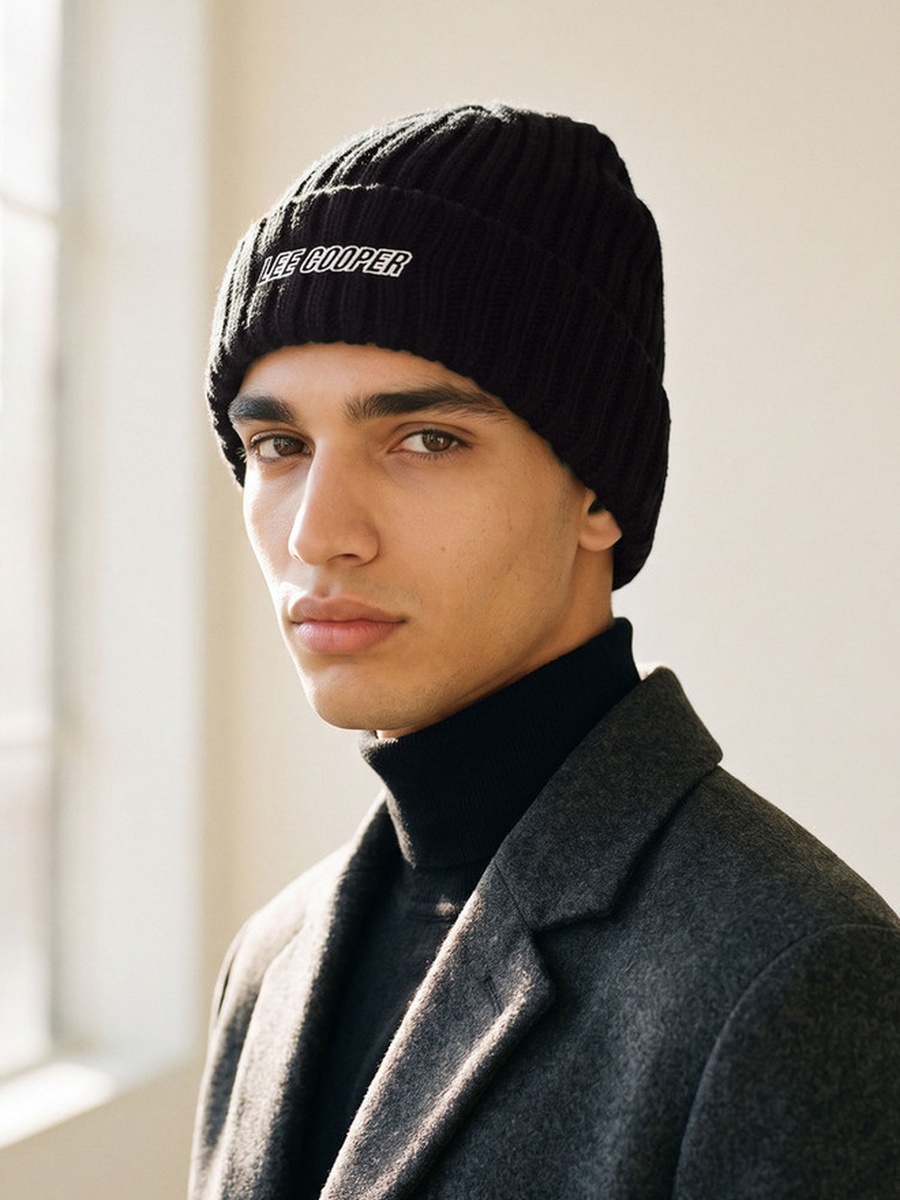 Men Beanie with Texture - Set of 2
