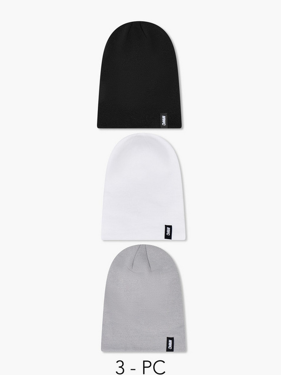 Men Beanie with Texture - Set of 3