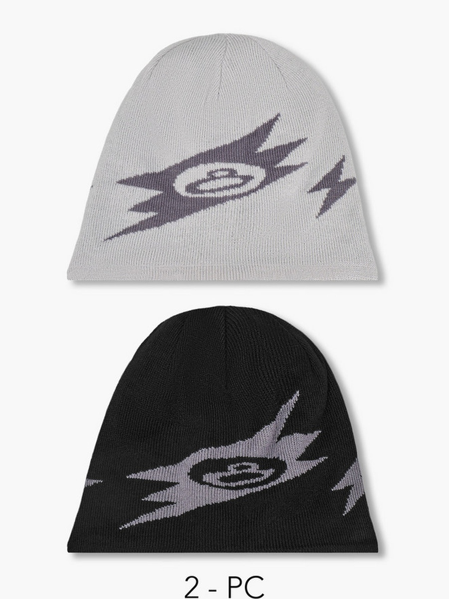 Men Beanie with Texture - Set of 2