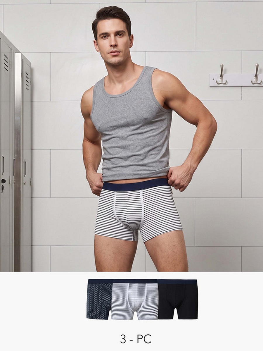 Assorted Cotton Trunks - Pack of 3