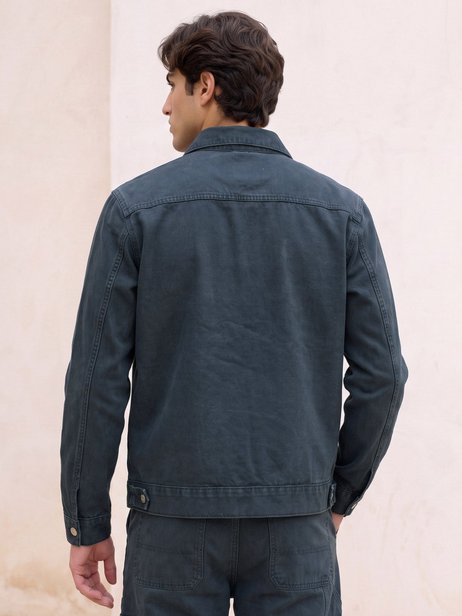 Cotton Jacket with Flap Pockets