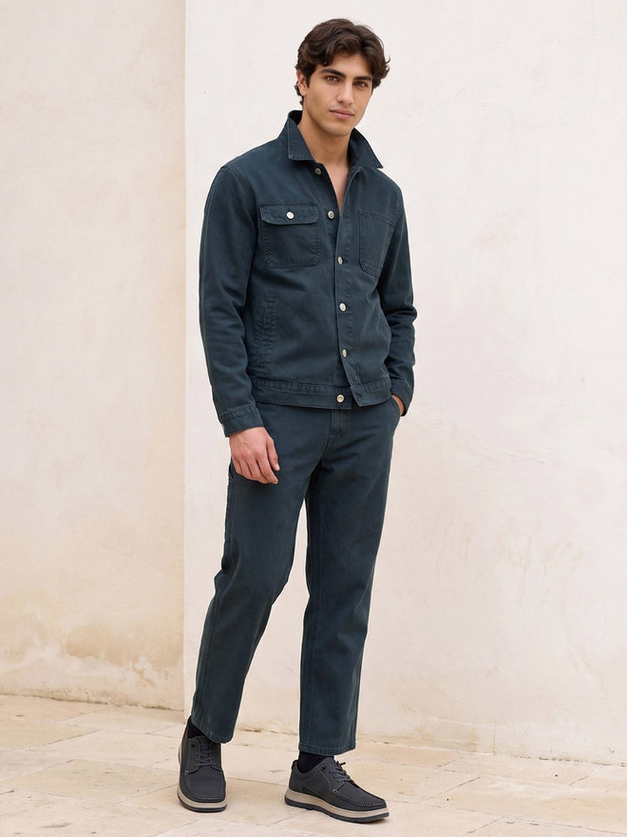 Cotton Jacket with Flap Pockets