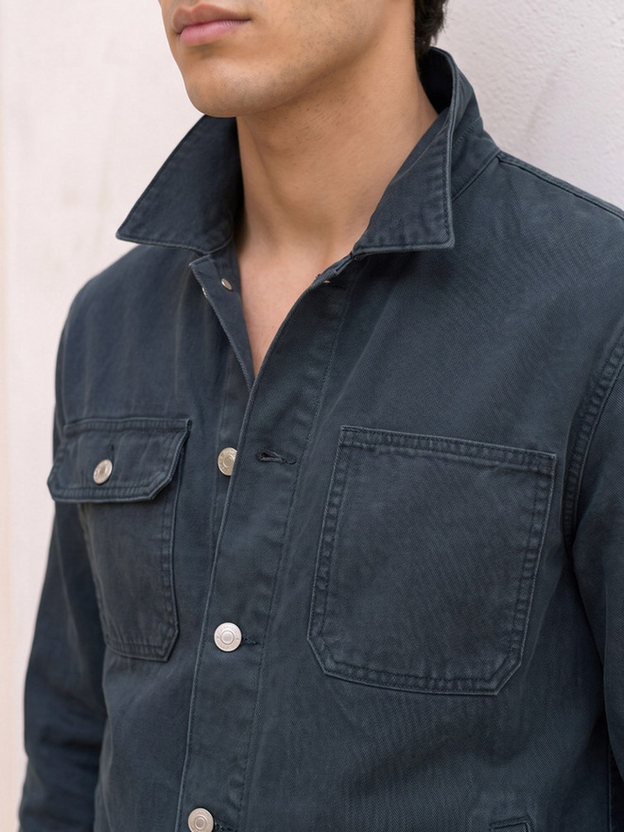 Cotton Jacket with Flap Pockets
