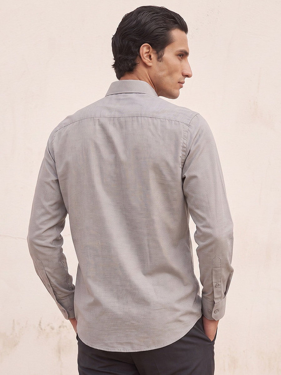 Regular Fit Textured Long Sleeves Philaphil Shirt