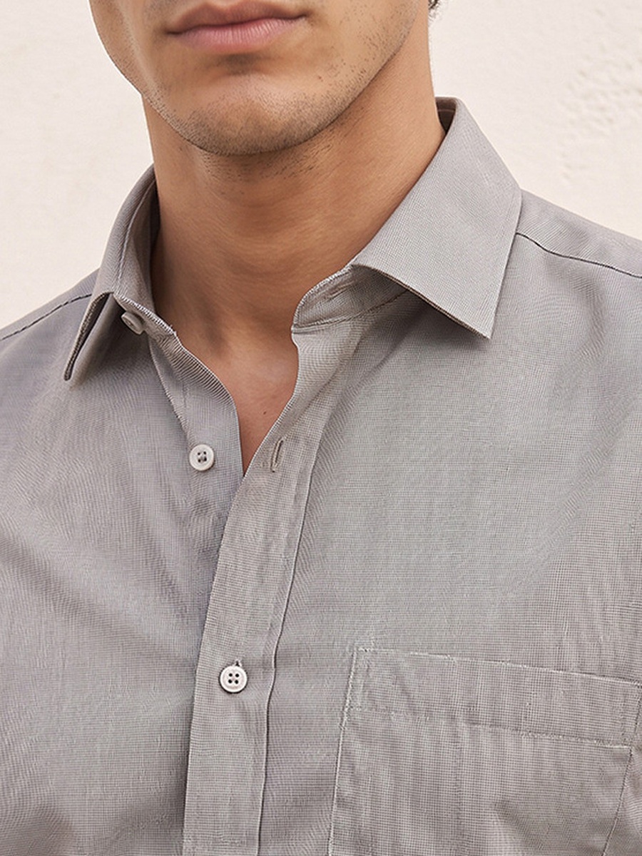 Regular Fit Textured Long Sleeves Philaphil Shirt