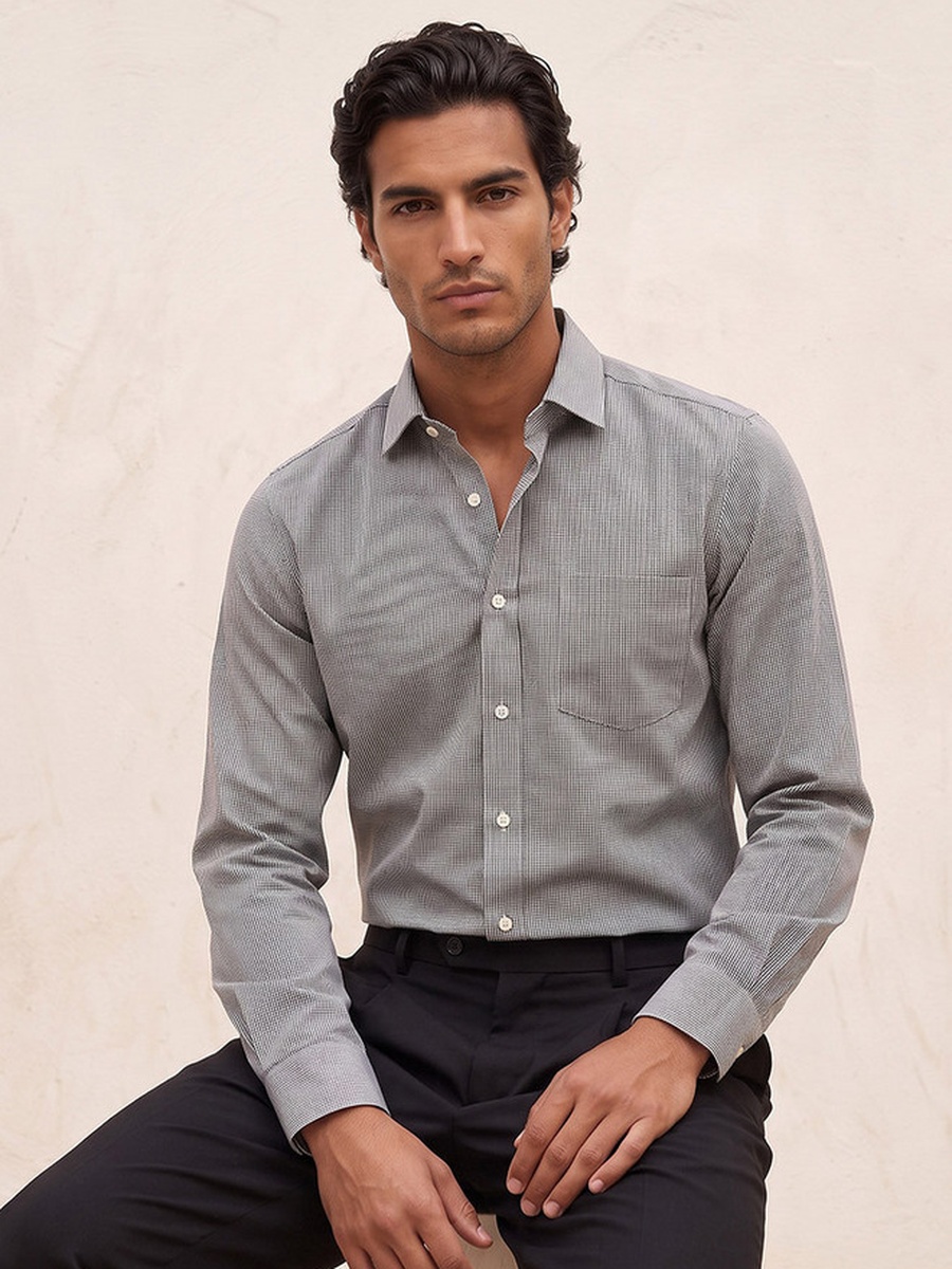 Regular Fit Textured Long Sleeves Shirt