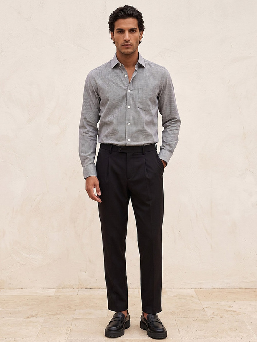 Regular Fit Textured Long Sleeves Shirt
