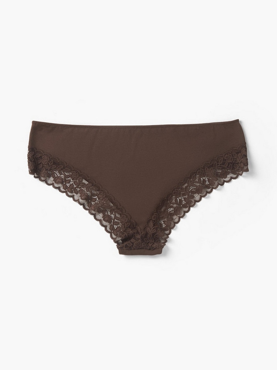 Elastic Waist Lace Trim Cheekster Briefs