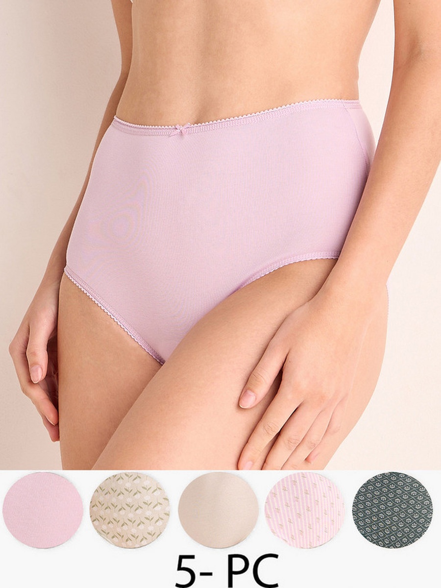 Pack of 5 - High Waist Assorted Full Briefs