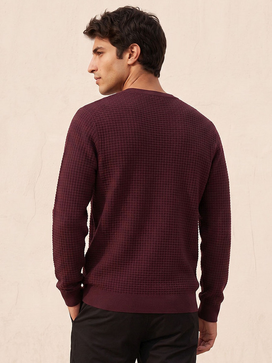 Crew Neck Textured Sweater