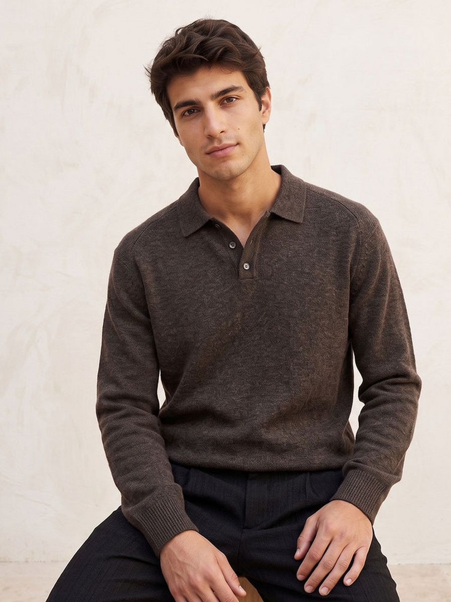 Collared Textured Sweater