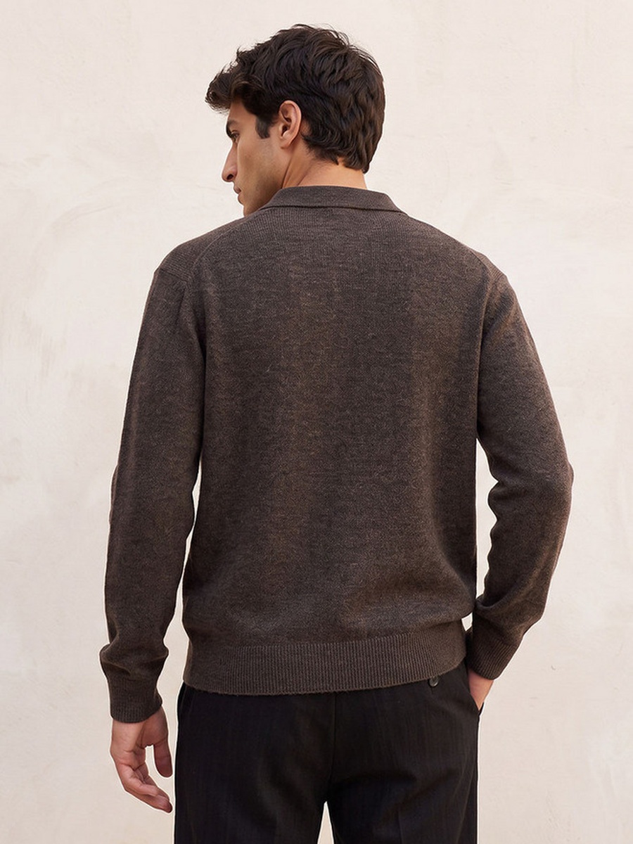 Collared Textured Sweater