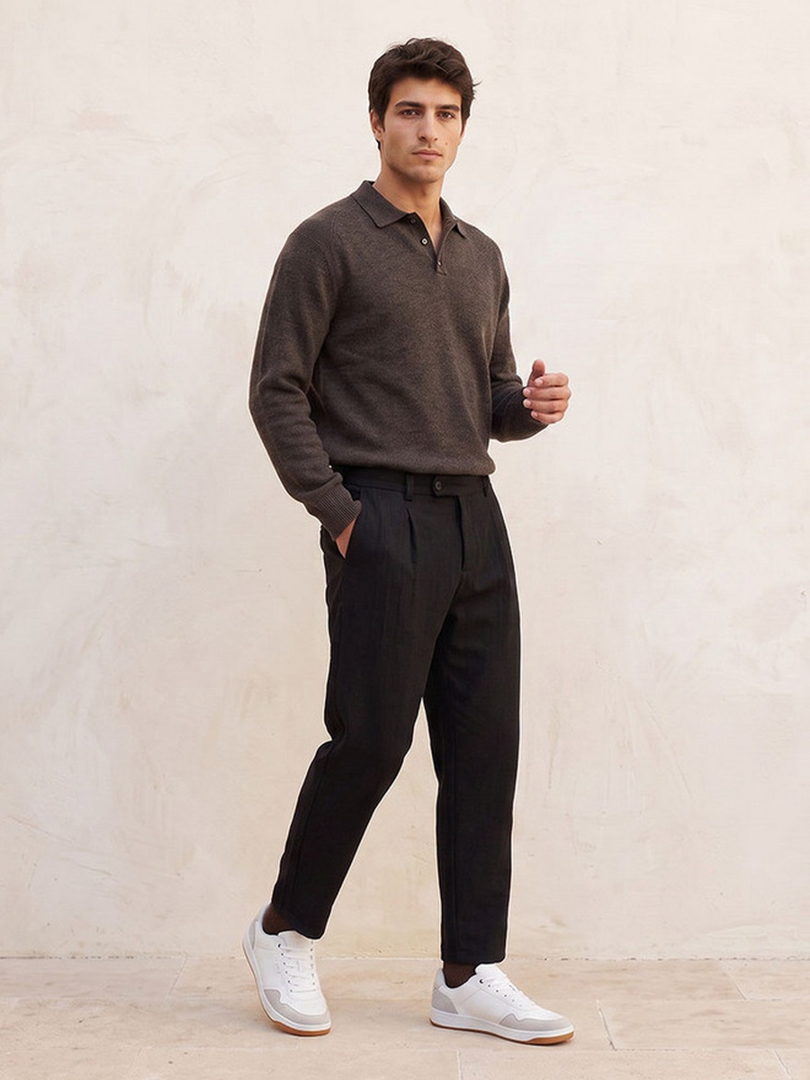 Collared Textured Sweater